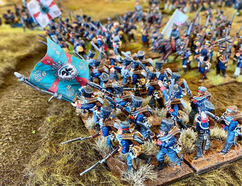 Prussian columns pressing their attack