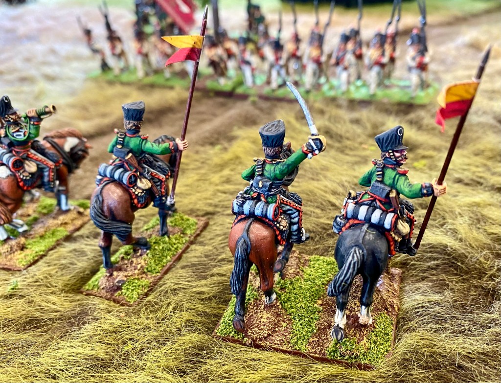 The Prussian Mounted Jaegers looking for a way through the Saxon defenders 