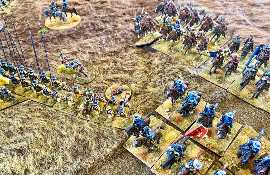 Swedish cavalry sweep in to drive off the cossacks.