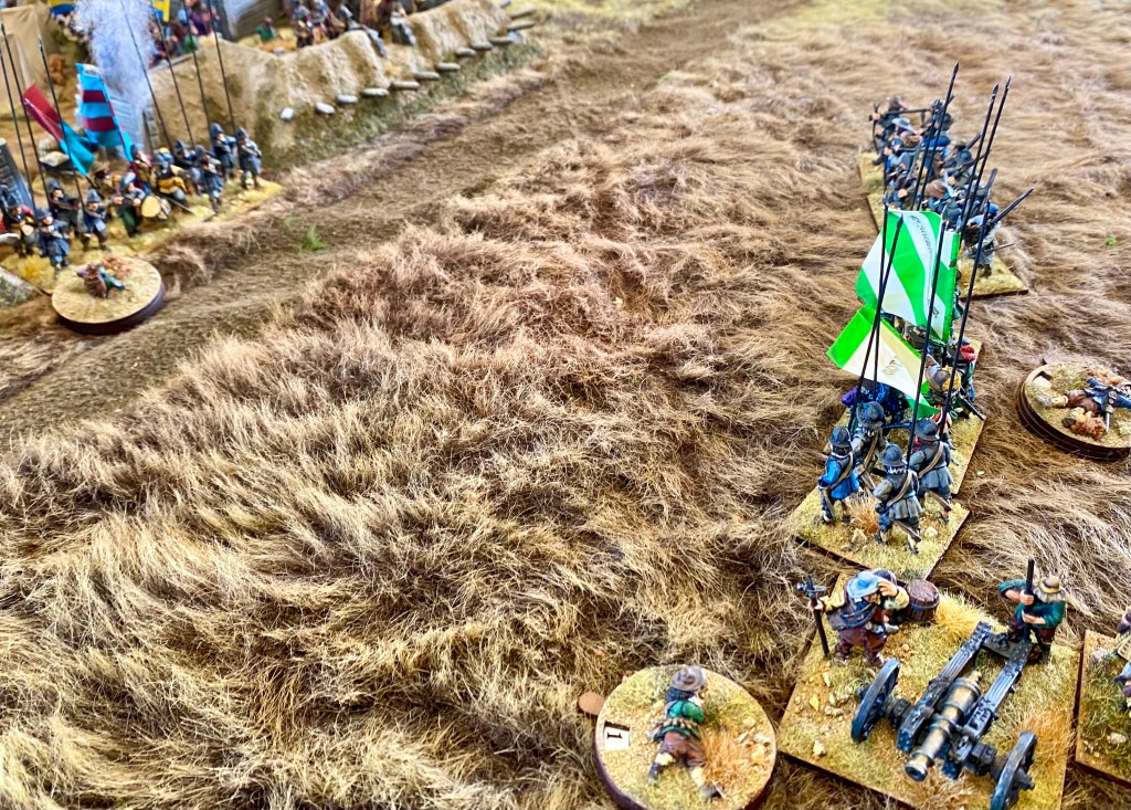 Swedish infantry see an opportunity with the fort's defenders advancing out of the defences.