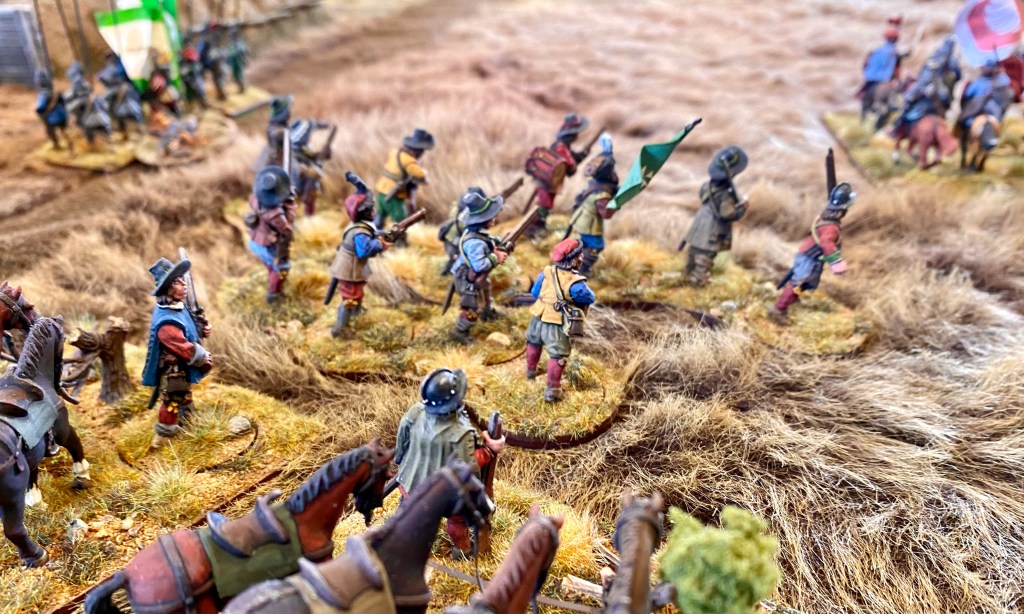 Swedish dragoons support the cossack attack.  The fighting has been bloody and both sides lose heart, breaking off from the battle. The fort stays in Polish hands.