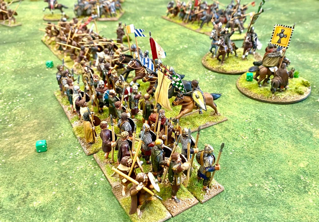 The Norman Milites struggling against the Welsh Teulu.