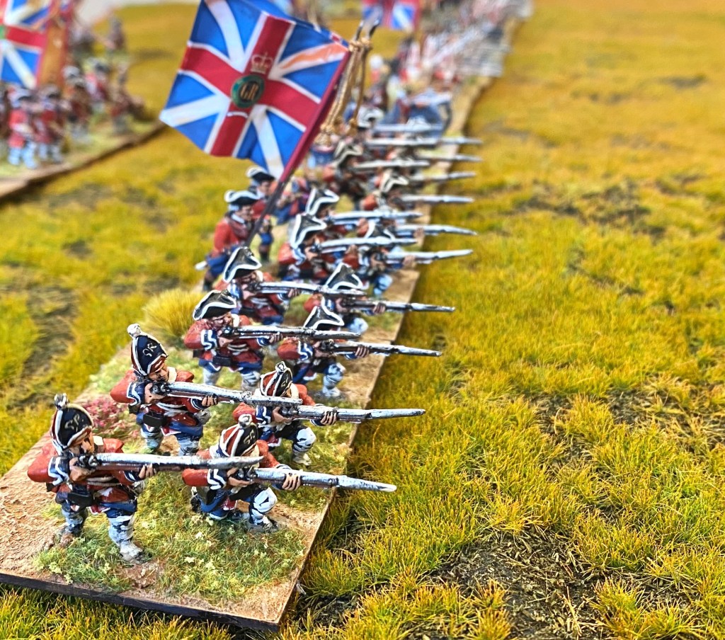 The 1st Royal Scots (Pontious Pilate's Body Guard!) take poison at the extreme right of the Hanoverian line.