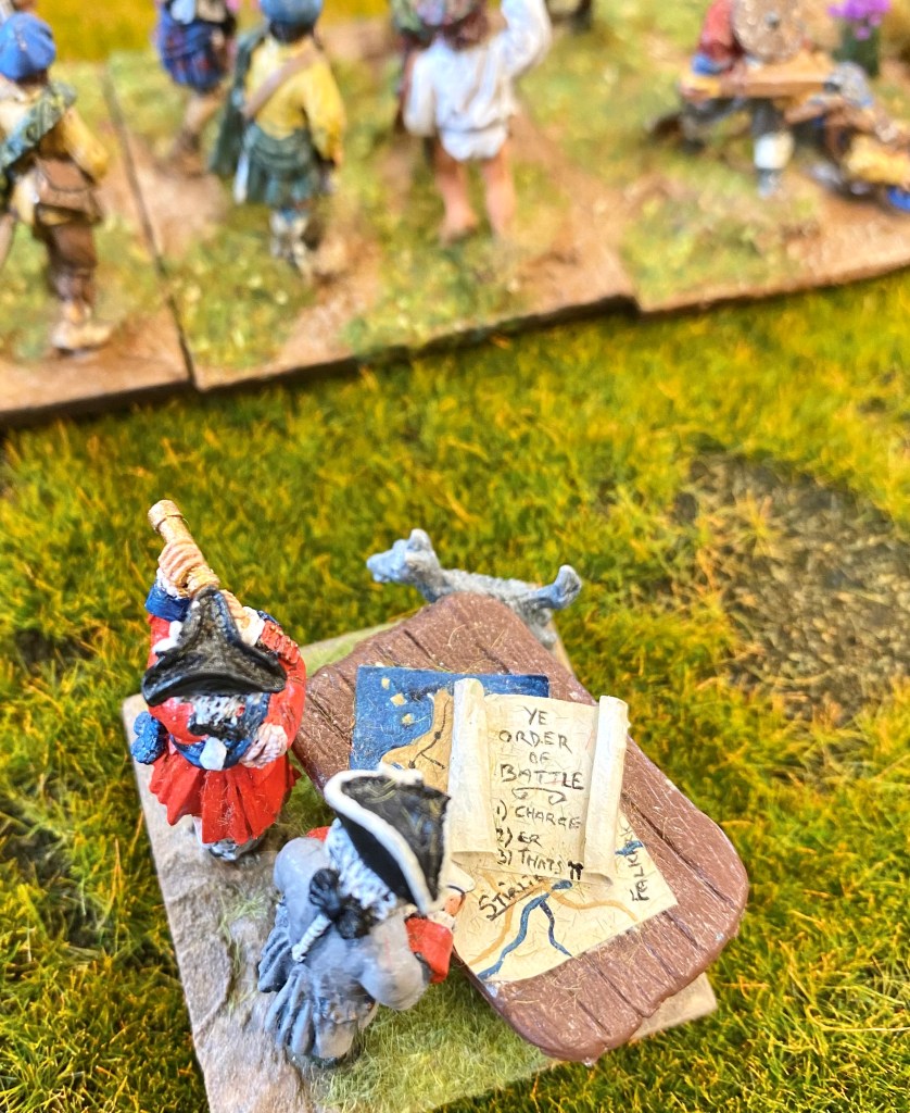 A Jacobite commander checks the enemy deployment and his orders!