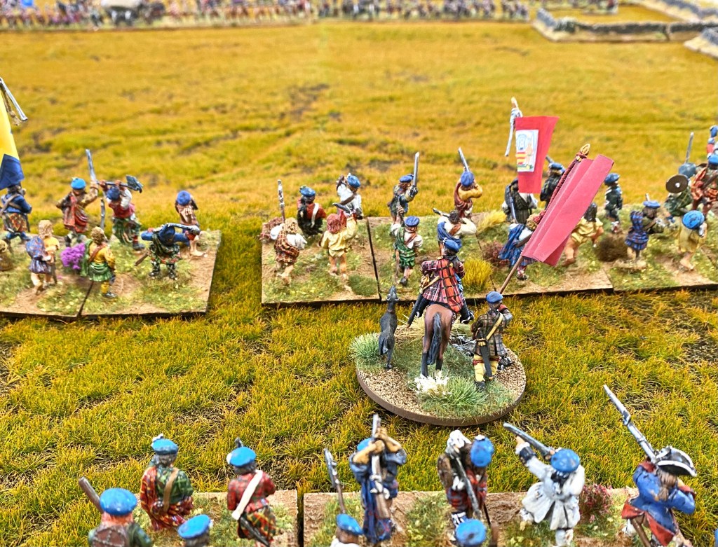 The right centre of the Jacobite line looks surveys the task before them.