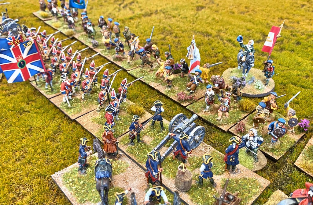 Jacobite leaders urging their men on, but to no avail. 