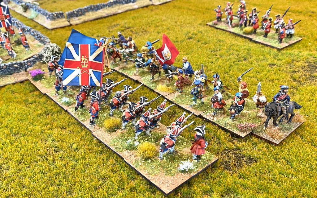 Barrels regiment have been brought up to hold the left end of the Hanoverian line, just as they were in the real battle, but will they stand?