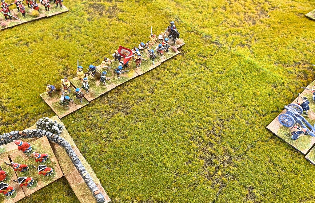 No! Barrels are routed by onrush of the Jacobite highlanders.