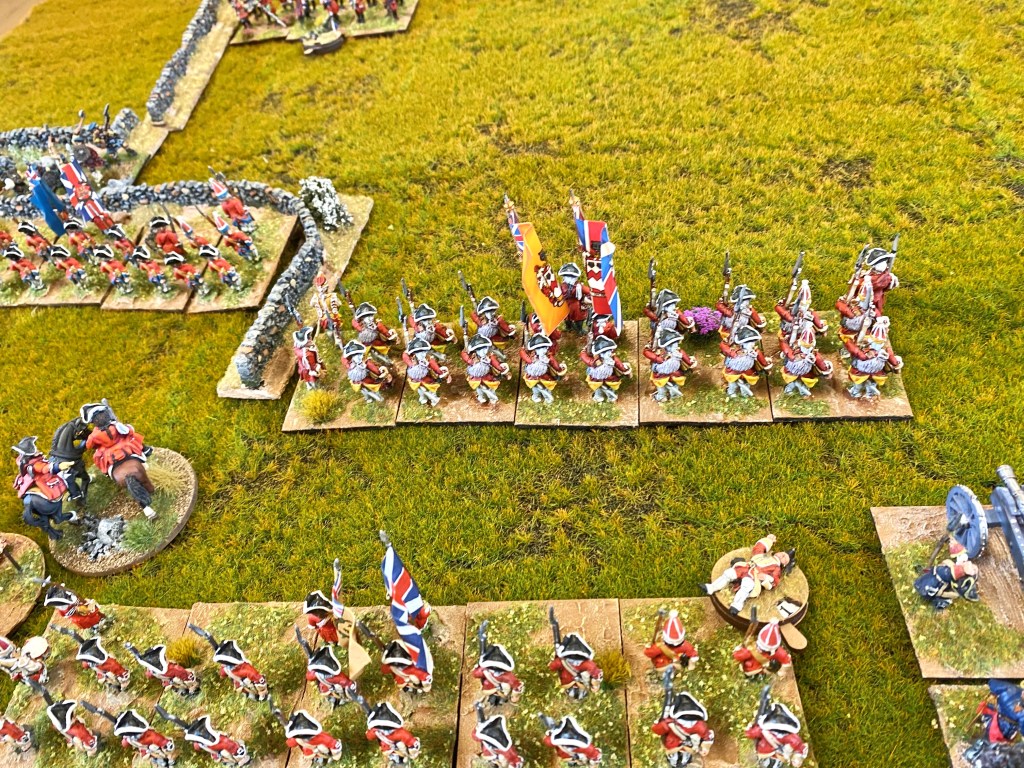 More Hanoverians from the third line have reinforced their left and seen off the exhausted highlanders that had broken Barrels. 