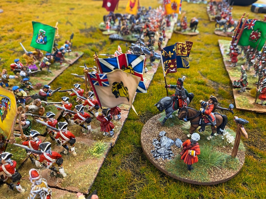 The Duke personally encouraging his men to hold the line and remember their bayonet drill. 