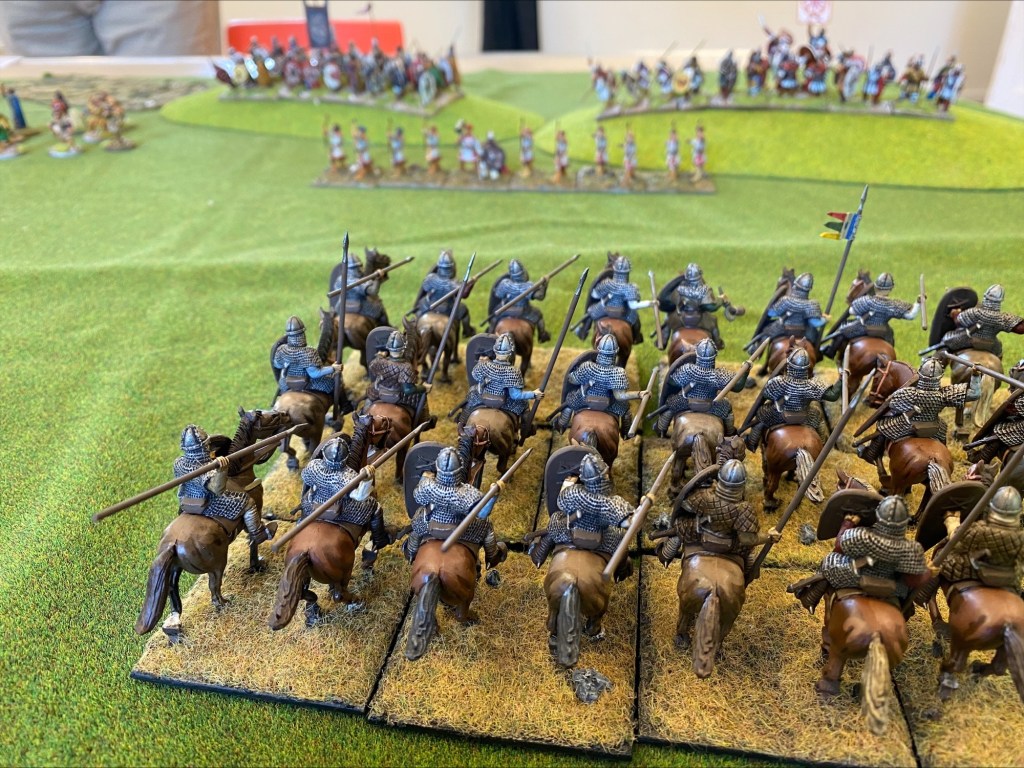 The Norman knights view the Bretons arrayed against them