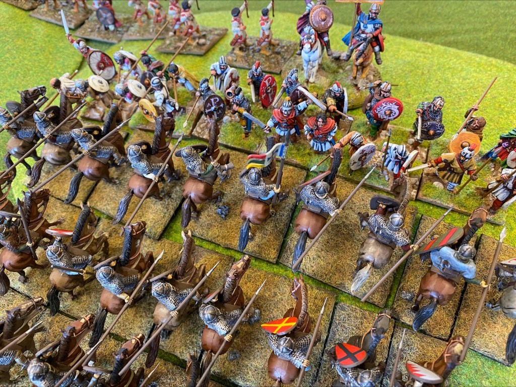 Smash! The Normans are in to their first enemy unit / victim!
