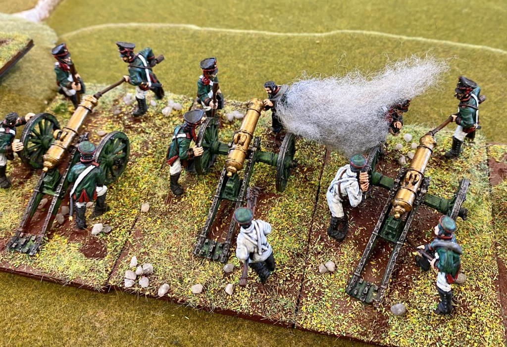 The Russian guns thundering out at the start of the game.