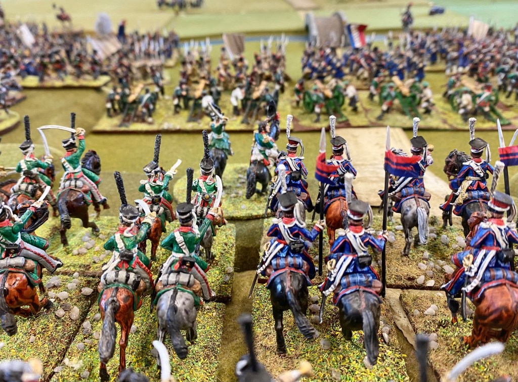Their artillery routed, the Russian cavalry prepare to plug the gap. 