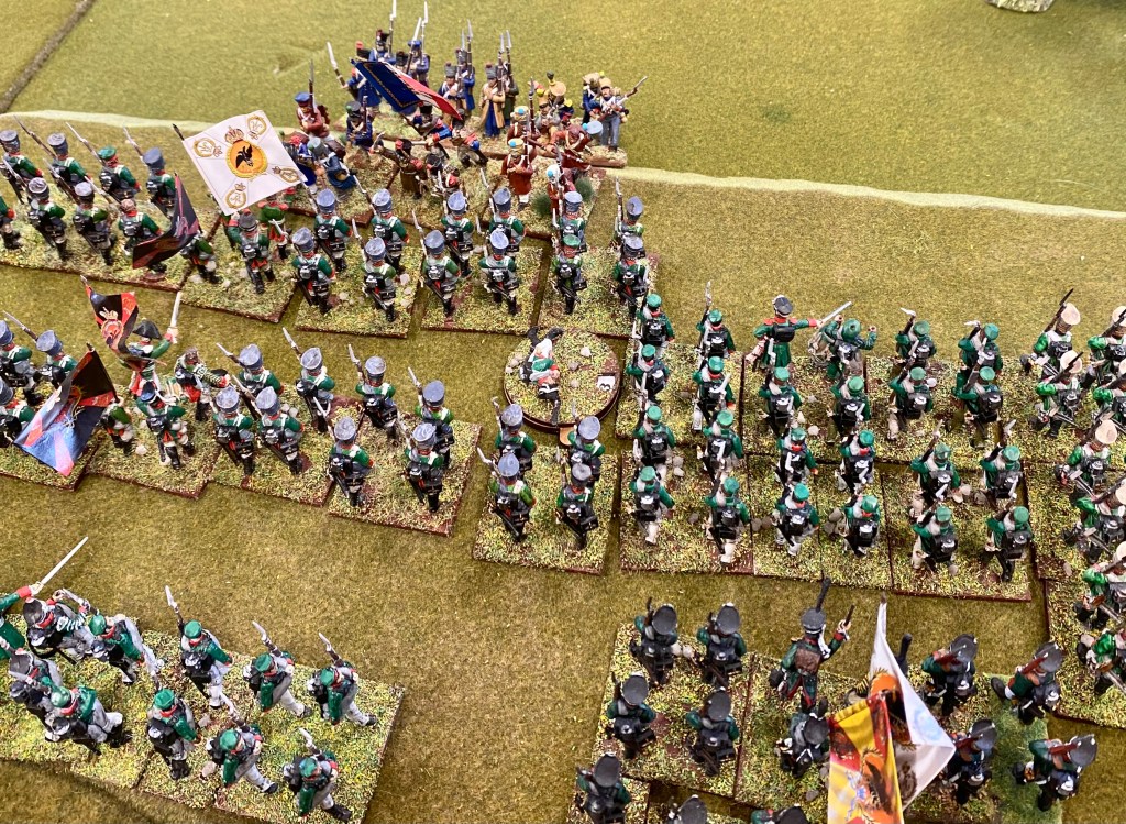 The stalwart Russians on the right throw back a final French attack.  