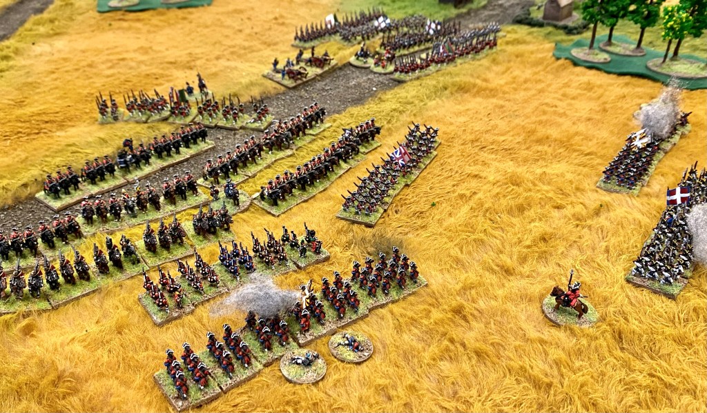 The French right flank has been whittled down to just two battalions of Swiss who are definitely earning their pay on this particular day. 