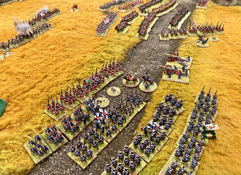 The Allied left flank prepare for a final assault to make it to the high ground just beyond the few remaining French battalions. 