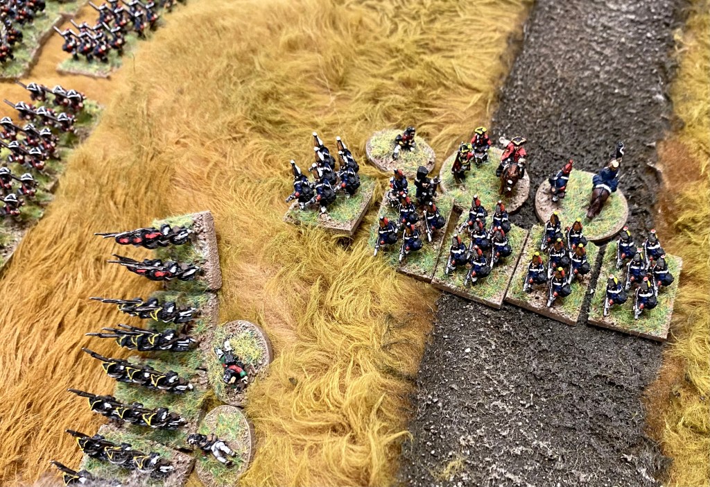 Victory for the allies as the combined Grenadiers, led by the General and Brigade commander, see off the last of the French on the high ground. 